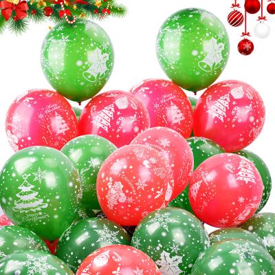 China Hot Sale 12 Inch New Product Latex Santa Claus Snowflake Balloon Christmas Holiday Decoration Latex Balloon for sale