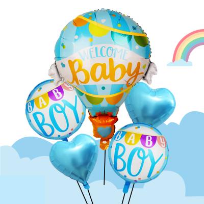 China Gender Reveal Gender Reveal New 5pcs Foil Helium Balloon Gender Display Balloon Set for Boy or Girl Gender Display Baby Shower Balloon for sale