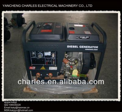 China 5kw 6kva 180A-200A Open Type Air Cooled Electric Diesel Welding Generator HM6000LHEW for sale