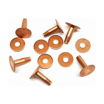 China Bicycle Saddle Rivet Copper Burrs Rivet And Burr With Hose Saddlers Brass for sale