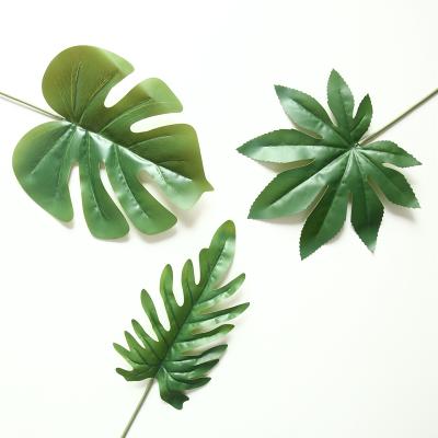 China Latex Silk Faux Plants Real Touch Artificial Monstera Leaves Stem Latex Green Plant Decor For Wedding House Wall Backdrop Home Decor for sale