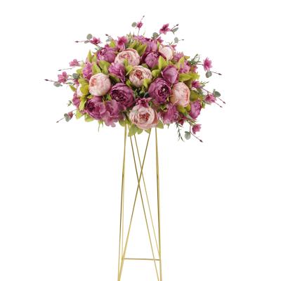 China Beautiful Colorful Artificial Flower Table Top Decor Peony Artificial Flower Ball Luxury Layout for Wedding Event Party Decoration for sale