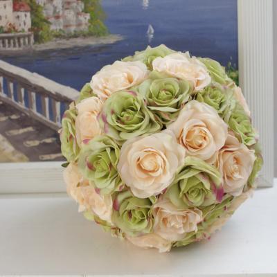 China Beautiful Artificial Flower Ball Colorful Wedding Floral Ball Artificial Kiss Flowers For Bridal Table Centerpiece Party Ceremony Decoration for sale