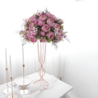 China Beautiful Artificial Flower Road Flower Guide Flower Balls Colorful Artificial Peony Bouquet For Wedding Decoration Table Centerpiece for sale