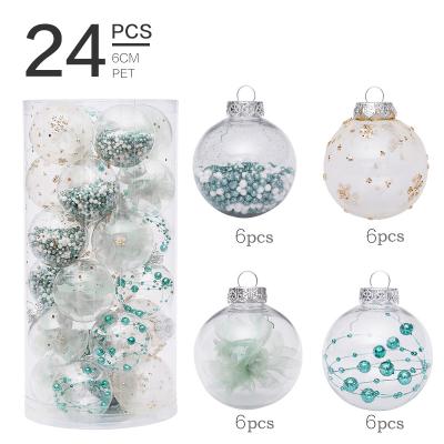 China New Year Decoration Supplies Hanging Transparent Christmas Tree Ball Plastic Christmas Decoration Balls For Holiday Eve Party Wedding Decor for sale