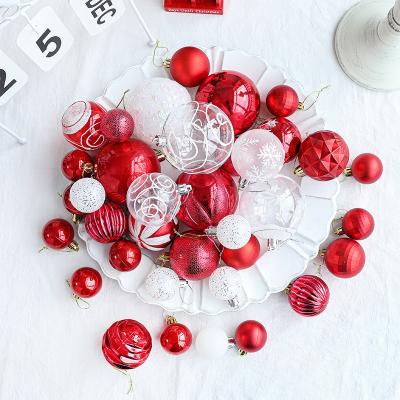 China Plastic Christmas Tree Shatterproof Bauble Bauble Christmas Ornament Big Decoration Red Christmas Baubles For New Year Praty Decoration for sale