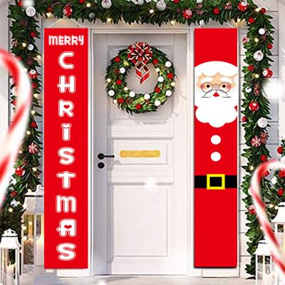 China Christmas Wedding Family Decorations Hanging Merry Christmas Signs Christmas Couplet Christmas Banner Porch Banner For New Year Party Event Background Door Decoration for sale