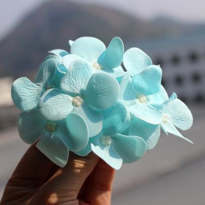 China Decoration box packing 25pcs for soaping large artificial flower simulation hydrangea light blue flower for wedding bouquet bridesmaid decor for sale