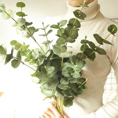 China Silk Greenery Leaves Artificial Eucalyptus Branches Simulated Plant For Wedding Bouquet Centerpiece Home Decorations for sale