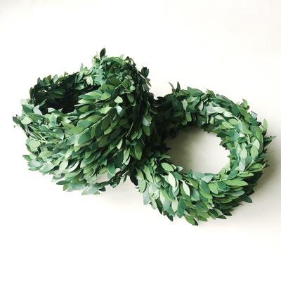 China Pvc+iron wire wall crafts artificial flower vines weave green leaves greenery faux Ivy Plants Decorative Garland Christmas decor for sale