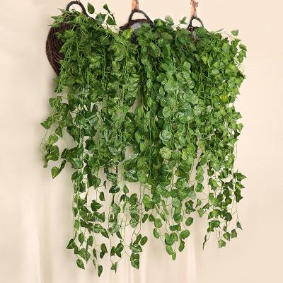 China Silk+plastic+iron Yarn Home Decor Rattan Artificial Hanging Plants Ivy Green Vine For Cabinet Ceiling Dining Room Living Room Decoration for sale