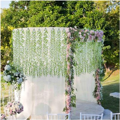 China Ivy Leaf Vine Hanging Plastic Foliage Simulated Artificial Willow Vine Greenery Plant for Arch Party Decoration for sale