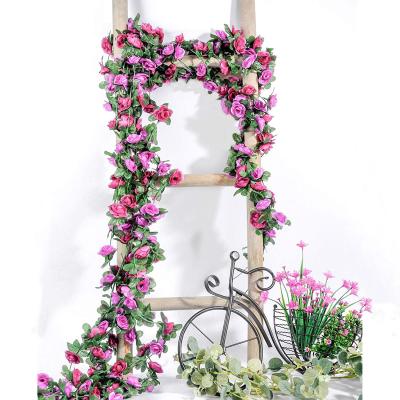 China Purple Silk Vines Artificial Floral Peony Flower Backdrop Hanging Fake Peony Flower Garland for Wedding Arch Garden Decoration for sale