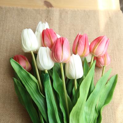 China Tulip Flower Bunch Bouquet Tulip Bulb Fake Artificial Flower PU for Home Decoration and Garden for sale