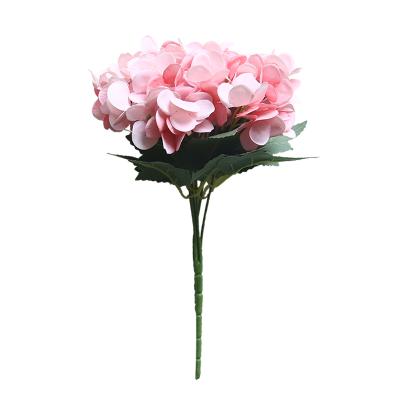 China Silk Rose Hydrangea Flowers Bush Event Decoration Fake Flower Plant Decor Silk Rose Hydrangea Flowers Artificial Bouquets For Home for sale