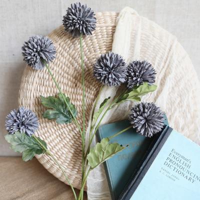 China Silk Craft Supplies Artificial Flower Bridal Decoration Wedding Bouquet Dandelion Burgundy Flower Arrangement for sale