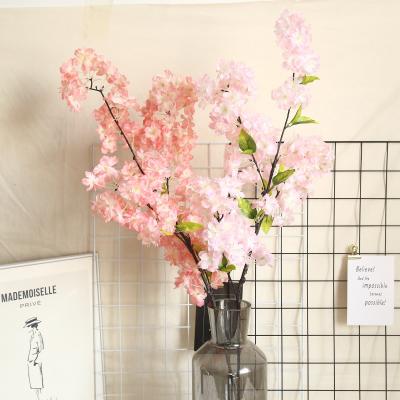 China High Quality Silk Faux Silk Flowers Bulk Pink Floral Branches Wedding Cherry Blossoms Artificial Flowers for sale