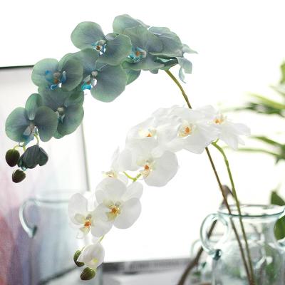 China High Quality Soft Pink Artificial Phalaenopsis Plastic Flower Decoration 9 Heads Real Touch Latex Branch Flower Orchid Flowers for sale