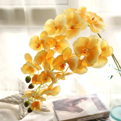 China Latex Artificial Butterfly Fake Touch Real Flowers 96cm Arrangement of 8 Heads Phalaenopsis Orchid Flowers for Table Decoration for sale