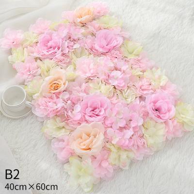 China Wholesale Beautiful Colorful Bulk Artificial Flower Floral Wall Backdrop Simulation Flower Wall Panel Decor For Wedding Props Background for sale