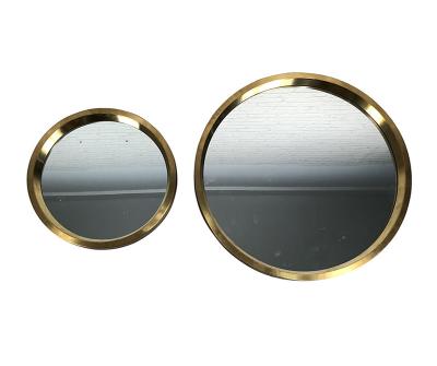 China Gold Round Large Size Dressing Table Mirrors Wall Art Home Decor Minimalist Modern Bathroom Living Room Decorative for sale