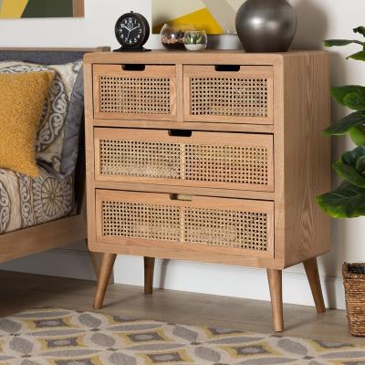 China Storage Cabinet Rattan Solid Wood Wicker Chest (Other) New Arrivals Mid Century Adjustable Living Room Drawers Furniture for sale