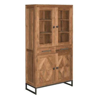 China Tall Glass Door and Drawer (Others) Adjustable Italian Industrial Wood Living Room Storage Display Cabinets for sale