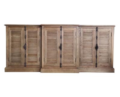 China (Other) Vintage Adjustable Handmade Carved Reclaimed Wooden Multiple Cabinet Console Living Room Sideboard for sale