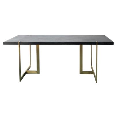 China Modern Design Adjustable Luxury Square (Other) Oak Wood Metal Base Dining Table for sale