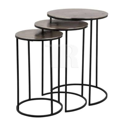 China Beautiful coffee table set (height) of stainless steel adjustable round coffee table for sale