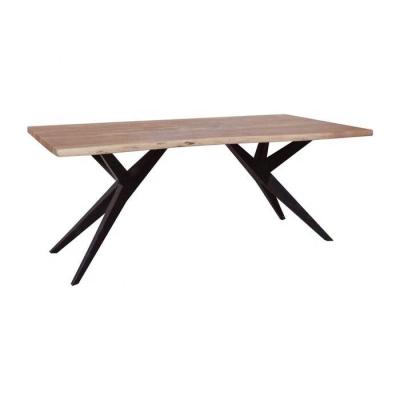 China Simplicity Contemporary Black Low Design Iron Edge Living Dining Table for sale