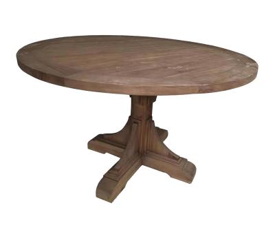 China Round Rustic Solid Wood Carved Dining Table (The Other) Antique Style Home Furniture Adjustable For 4 Person for sale