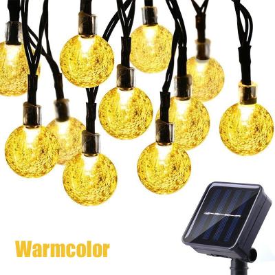 China ABS+PC 50LED Solar String Lights Outdoor Waterproof Solar Christmas Lights Crystal Globe Lights Outdoor for sale