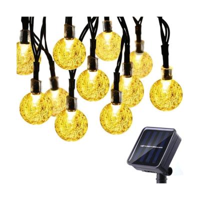 China ABS+PC Direct Selling Solar Christmas String Holiday Light Decoration Beautifully Decorated 50LED Crystal Light for sale