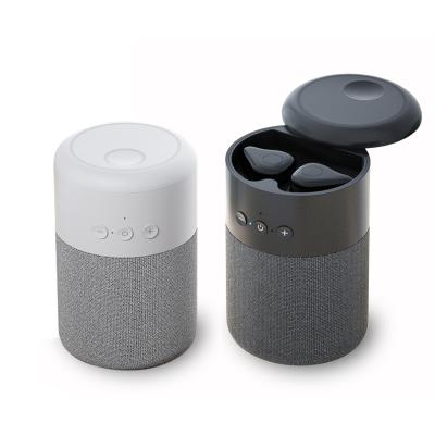 China Portable Radio 2022 Mini Fashion BT Wireless Speaker With Tws BT5.0 Earphones for sale