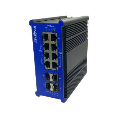 China LACP 60W 802.3bt L3 Managed 8port Gigabit 10/100/1000M Industrial PoE Switch for sale