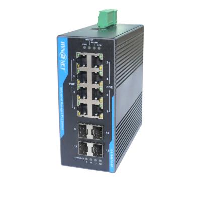 China LACP Layer2 Managed Industrial 8x10/100/1000M PoE Switch with 4x1G SFP Ports for sale