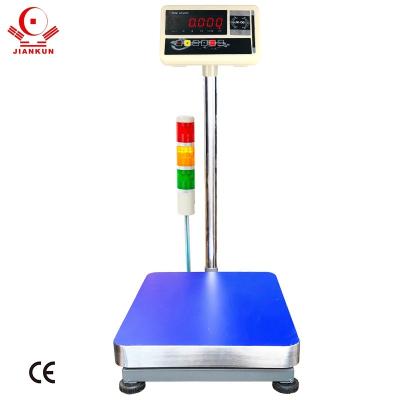 China Electronic scale JK06 precision 2g electronic scale 100KG alarm light three-color upper and lower limit 50KG alarm light for sale