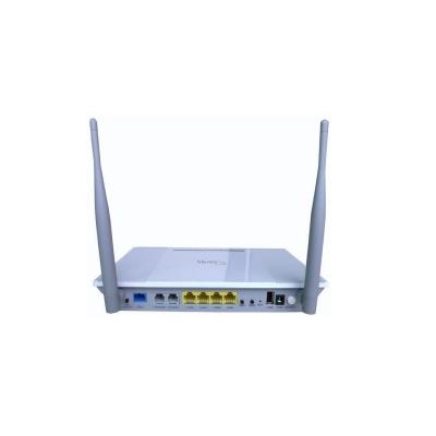 China FTTH FTTB FTTX Network 4 GE+2FXS / Ports +1CATV GPON ONT 2 FXS Ports 300Mbps WiFi Wireless Router for VoIP and home wifi networking applications for sale