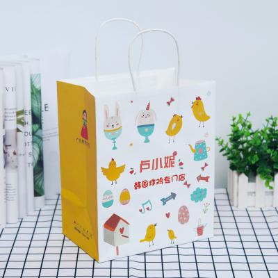 China Recyclable Printing Design Clothing Paper Tea Bag Packaging Making Colorful Kraft Paper Cardboard Takeout Paper Bags Square for sale