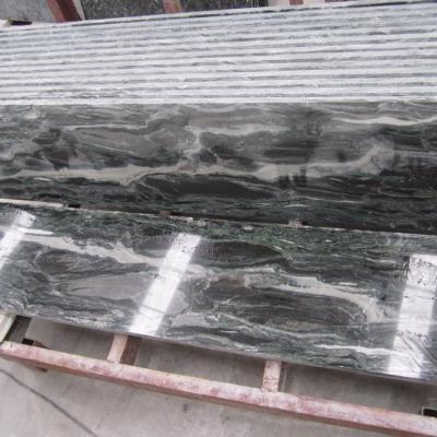 China Chinese Cheap Modern Natural Green Granite Small Wave Polished Slabs For Flooring for sale