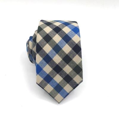 China Casual Fashion Cotton Plaid Tie Fashion Men European And American Style 6cm Narrow Tie en venta