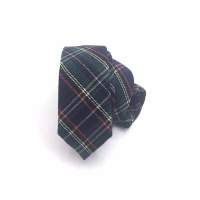 China Casual Fashion Cotton Plaid Tie Fashion Men European And American Style 6cm Narrow Tie en venta