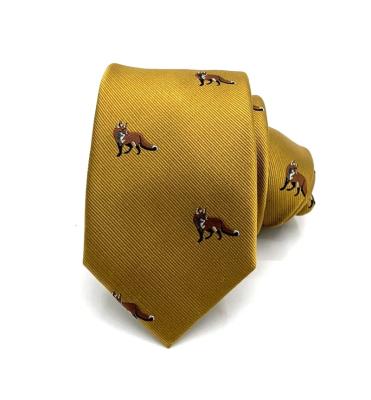 China Wholesale Silk All Over Custom Brand Logo Gold Necktie Men Woven Silk Black Tie en venta