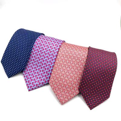 China Custom Made High Quality Custom Italian Silk Corbatas Woven Neck Tie Fabric Polyester Silk Ties Men's Tie Te koop