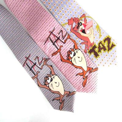 China Polyester hot sale printed cartoon neck tie for sale