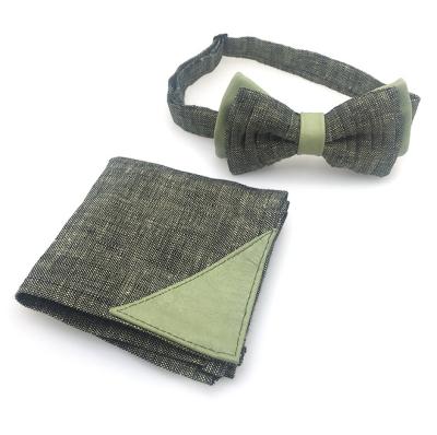 China Wool men's skinny tie, linen necktie and bow tie set, great for weddings, groom, groomsmen, missions, dances, gifts. en venta