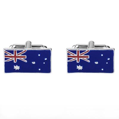 China Wholesale Brand White Gift Box Manufacturer ALLOY Stainless Steel Logo Cuff Link Silver Custom Cufflink For Men Te koop