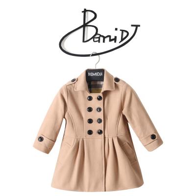 China Bemidji Spring and Autumn Girl's Single Breasted Ditch Coat Regular Double Breasted Lapel with Nine Point Sleeves for sale