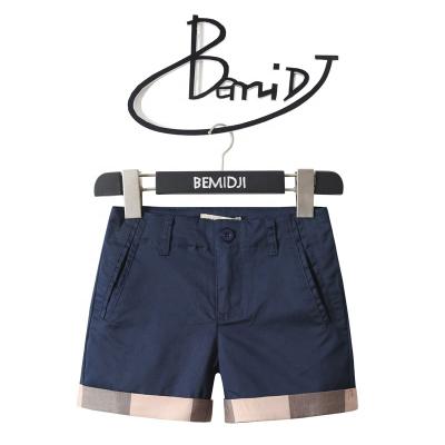 China Summer casual children's clothing casual pants in a solid color fashion lapel boy shorts cotton clothing for middle and toddler child for sale